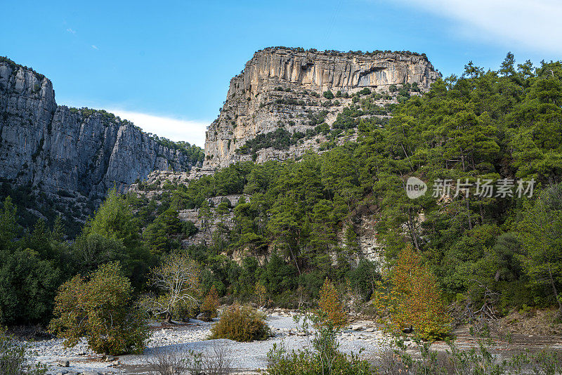 The scenic view of tazı Canyon which is a natural canyon formed by streams and it has become very trendy in recent years on social media in Antalya